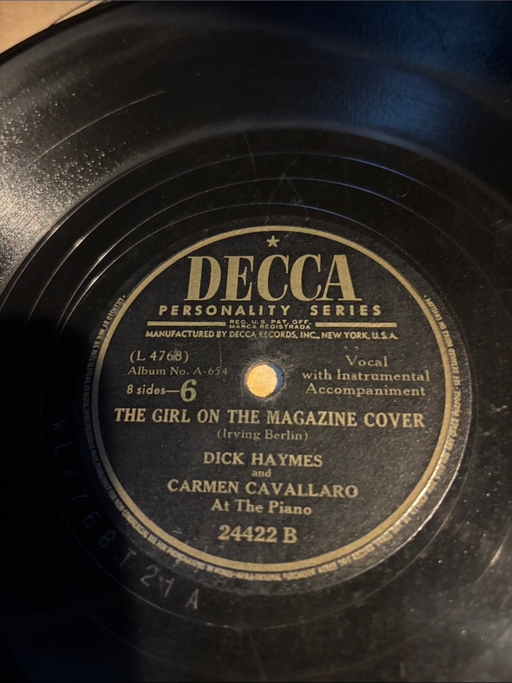 The Girl on the Magazine Cover" by Dick Haymes and Carmen Cavallaro